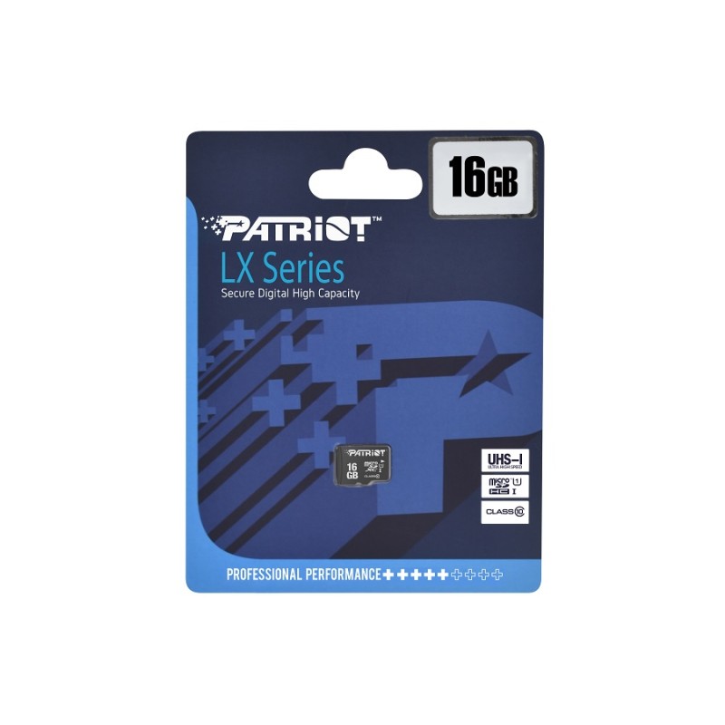 PAMIĘĆ SECUREDIGITAL PATRIOT 16GB MICRO LX SERIES UHS-I/CLASS 10