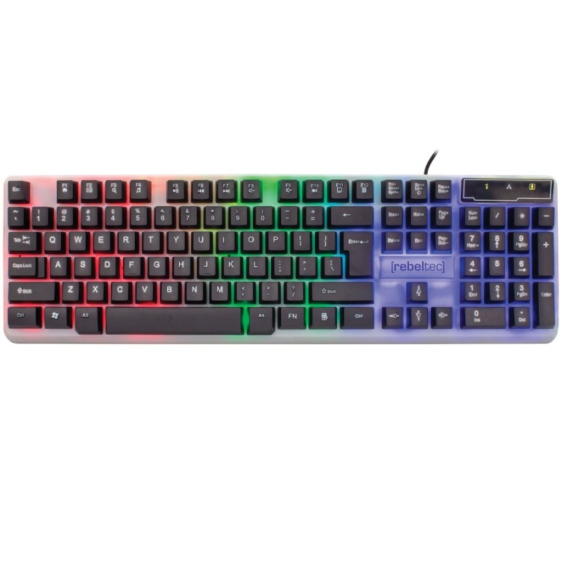 KLAWIATURA REBELTEC NEON BLACK/RGB USB