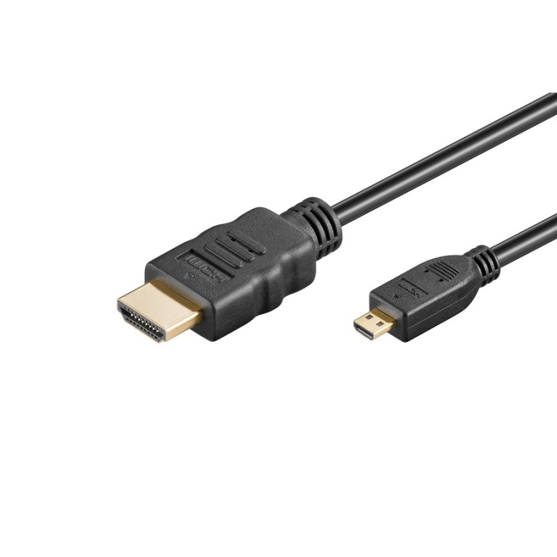 KABEL GOOBAY  HDMI/HDMI micro MĘSKI  1.5 M  (max. 4096x2160/24Hz) V1.4  pozłacane końcówki