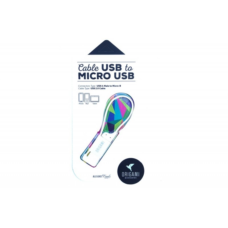 KABEL LARK USB-A(M)- micro USB-B(M) 0.18M ORIGAMI WHITE